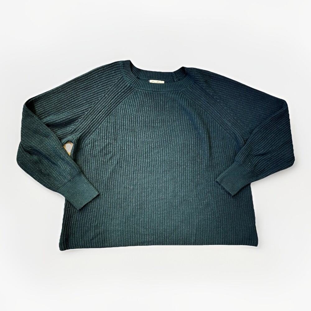 Jessica Simpson Turquoise Ribbed Knit Sweater Womens XL Long Sleeve Pullover